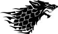 Dire Wolf Head Side View Silhouette Sigil