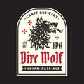 Dire Wolf IPA craft beer label design