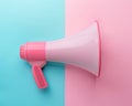 Direct communication, minimal megaphone stock image, dualtone backdrop , clean sharp focus