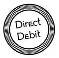 DIRECT DEBIT stamp on white background