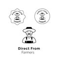 Direct from Farm Emblem. Celebrate the freshness and authenticity of products straight from the farm with this emblematic icon