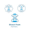 Direct from Farm Emblem. Celebrate the freshness and authenticity of products straight from the farm with this emblematic icon