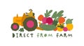 Locally grown concept. Direct from farm. Editable vector illustration