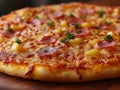 Direct Lit Pineapple Ham Pizza Royalty Free Stock Photo