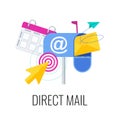 Direct mail vector icon. Outbound, inbound marketing. Royalty Free Stock Photo