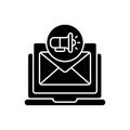 Direct marketing black glyph icon