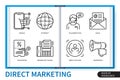 Direct marketing infographics linear elements set