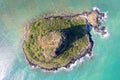 Direct overhead view of Chinaman`s Hat