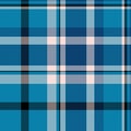 Direct pattern check textile, glen fabric plaid background. Menswear vector tartan seamless texture in cyan and light colors