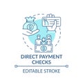 Direct payment checks concept icon