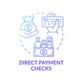 Direct payment checks concept icon