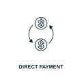 Direct Payment icon outline style. Thin line design from fintech icons collection. Pixel perfect direct payment icon for