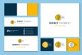 Direct payment logo design with editable slogan. Branding book and business card template.