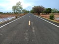 The direct road in the countryside is in Thailand Royalty Free Stock Photo