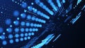 Directed stream of luminous particles. Digital technology background. Big data visualization. 3d rendering
