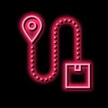 direction abd location delivery box neon glow icon illustration