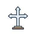 Color illustration icon for direction arrow, pointer and navigations Royalty Free Stock Photo