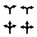 Direction arrow sign set, uncertainty choice concept