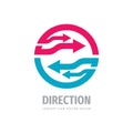 Direction arrows - business logo design. Strategy development logo sign. Vector illustration. Royalty Free Stock Photo