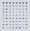 Direction arrows. Infographic web buttons signs and icons vector arrows collection isolated