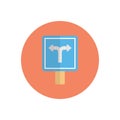 Direction board flat color icon Royalty Free Stock Photo