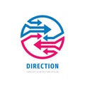 Direction - concept business logo design. Abstract arrows signs. Development strategy creative graphic symbol. Progress growth