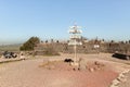 Direction and distance sign for Middle Eastern capitals at Mount Bental. Israeli military outpost on the Syrian border - disused Royalty Free Stock Photo