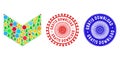 Gratis Download Scratched Seals and Direction Down Collage of New Year Symbols