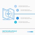 Direction, explore, map, navigate, navigation Infographics Template for Website and Presentation. Line Blue icon infographic style Royalty Free Stock Photo