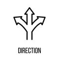 Direction icon or logo in modern line style.