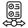 Direction key point icon outline vector. Business tips