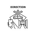 Direction Lead Vector Concept Black Illustration