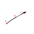 Direction line of path. Strategic movement and route.