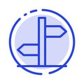 Direction, Logistic, Board, Sign Blue Dotted Line Line Icon Royalty Free Stock Photo