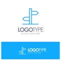 Direction, Logistic, Board, Sign Blue Outline Logo Place for Tagline Royalty Free Stock Photo