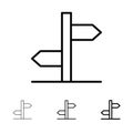Direction, Logistic, Board, Sign Bold and thin black line icon set Royalty Free Stock Photo