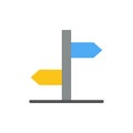 Direction, Logistic, Board, Sign  Flat Color Icon. Vector icon banner Template Royalty Free Stock Photo