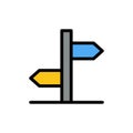 Direction, Logistic, Board, Sign  Flat Color Icon. Vector icon banner Template Royalty Free Stock Photo
