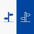 Direction, Logistic, Board, Sign Line and Glyph Solid icon Blue banner Line and Glyph Solid icon Blue banner Royalty Free Stock Photo