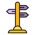 Direction pillar icon vector flat Royalty Free Stock Photo