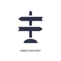 direction post icon on white background. Simple element illustration from airport terminal concept