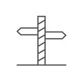Direction post line outline icon