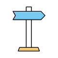 Direction post Line vector icon which can easily modify or edit Royalty Free Stock Photo