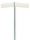 Direction road signs two empty blank signpost signages, isolated directional roadside guidepost pointer white copy space pole post