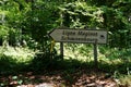 A direction shield pointing to Maginot line and its fortification Schoenenbourg in Eastern France Royalty Free Stock Photo