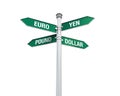 Direction Sign of Currency Royalty Free Stock Photo