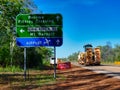 A direction sign on the Derby Highway in Western Australia Royalty Free Stock Photo