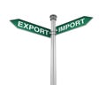 Direction Sign of Export and Import Royalty Free Stock Photo