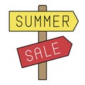 Direction sign icon, Summer sale related vector