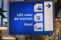 Direction Sign Oost Zijde At The Central Train Station At Amsterdam The Netherlands 28-1-2022 Royalty Free Stock Photo